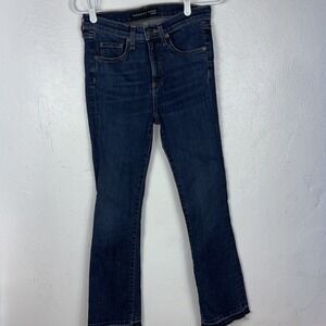 Veronica Beard 27‎ Carolyn Raw Hem 10" Baby Bootcut Cotton Stretch Denim Jeans